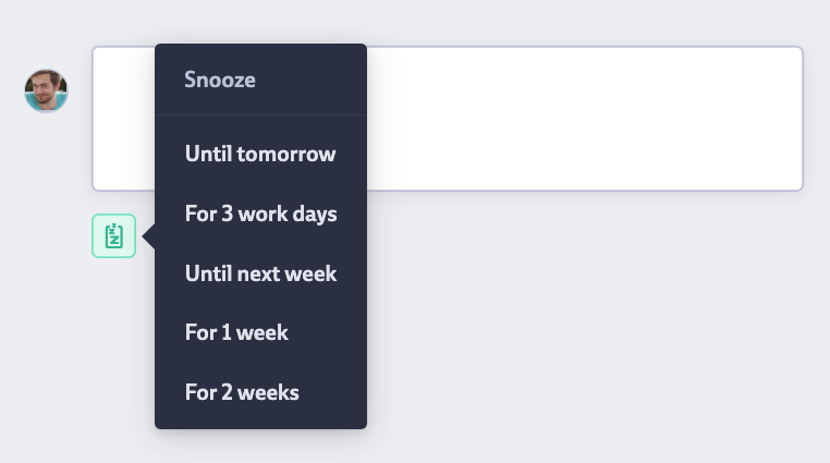 Snoozing Options