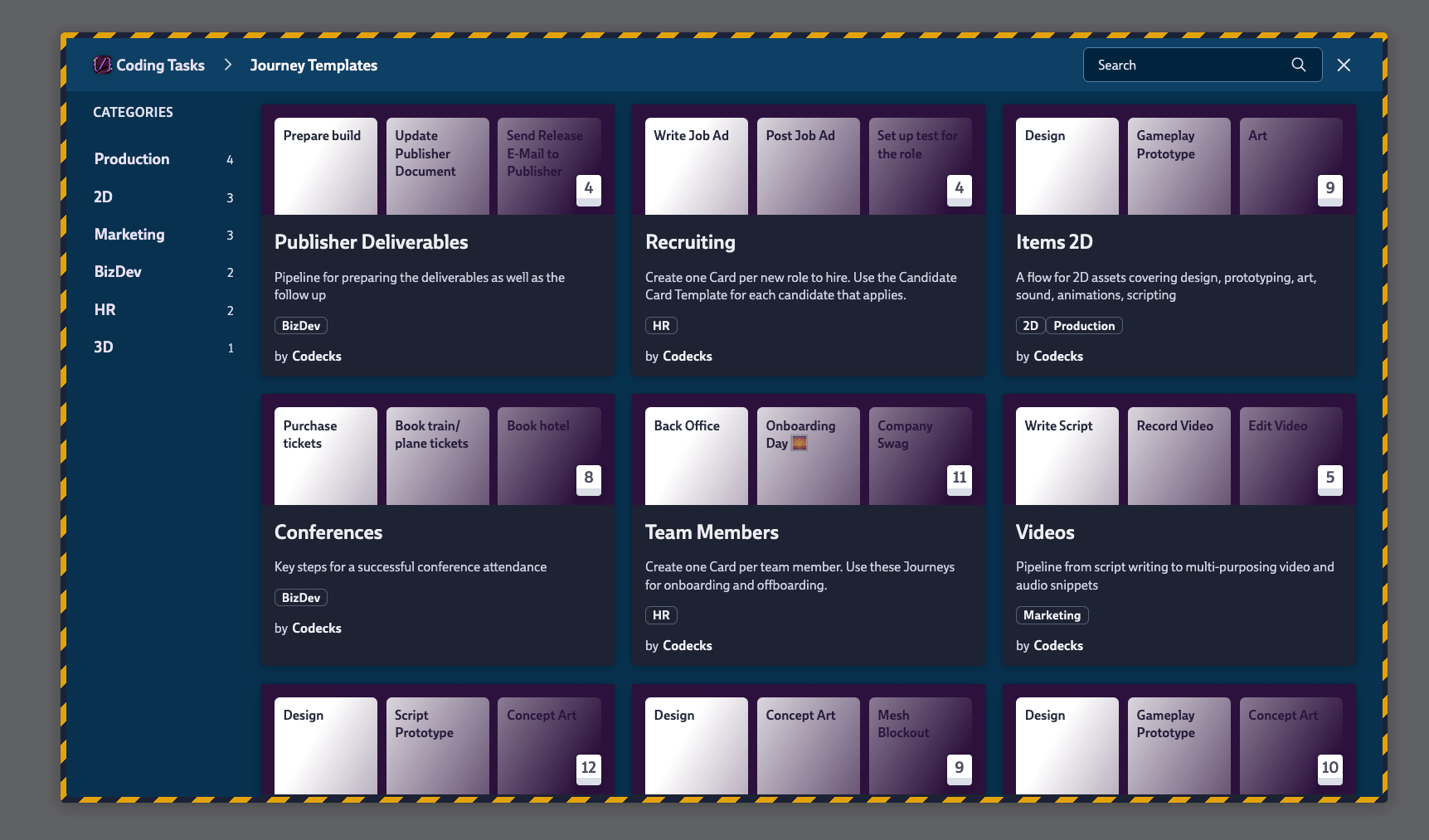 Journey Template Browser